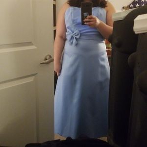 New with tag cute bow satin Dress Maxi